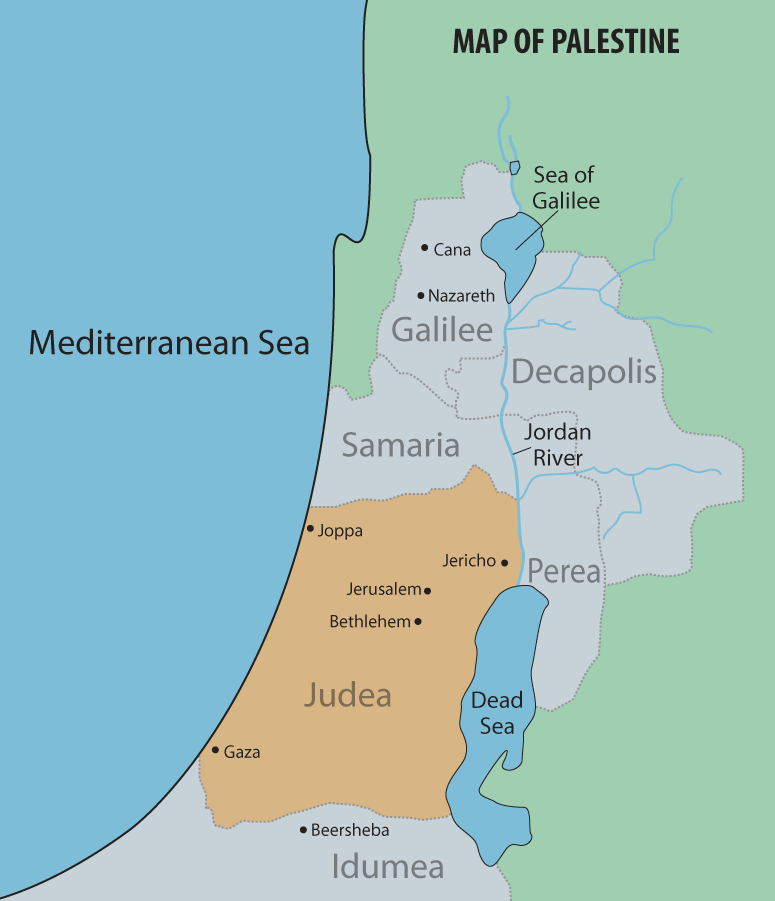 Palestine Map Judea 